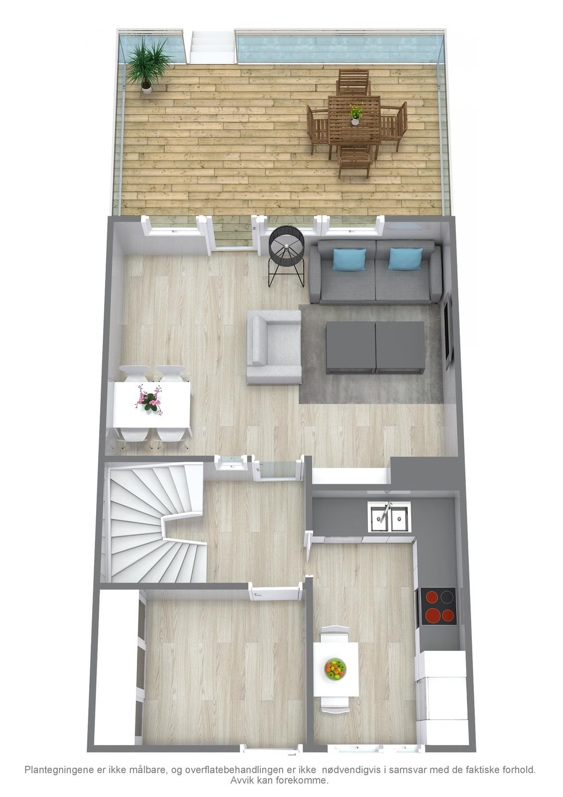 3D Plantegning - 1.etg Galleribilde