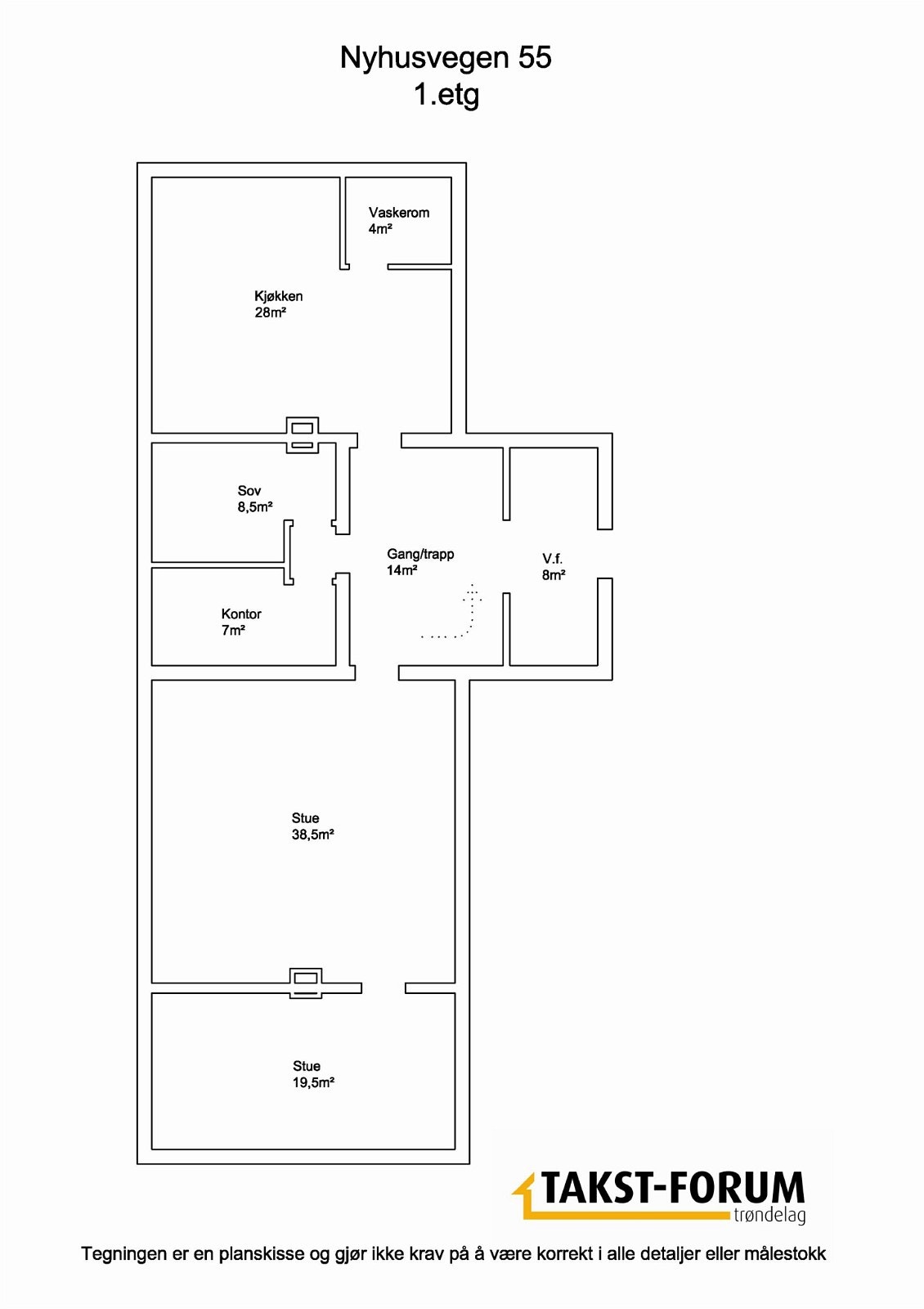 Planskisse Trønderlån 1.etg Galleribilde