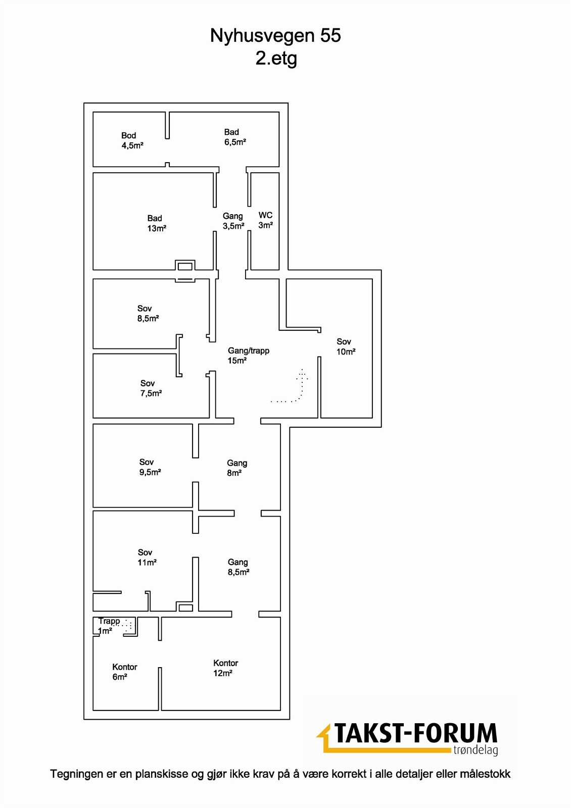 Planskisse Trønderlån 2.etg Galleribilde
