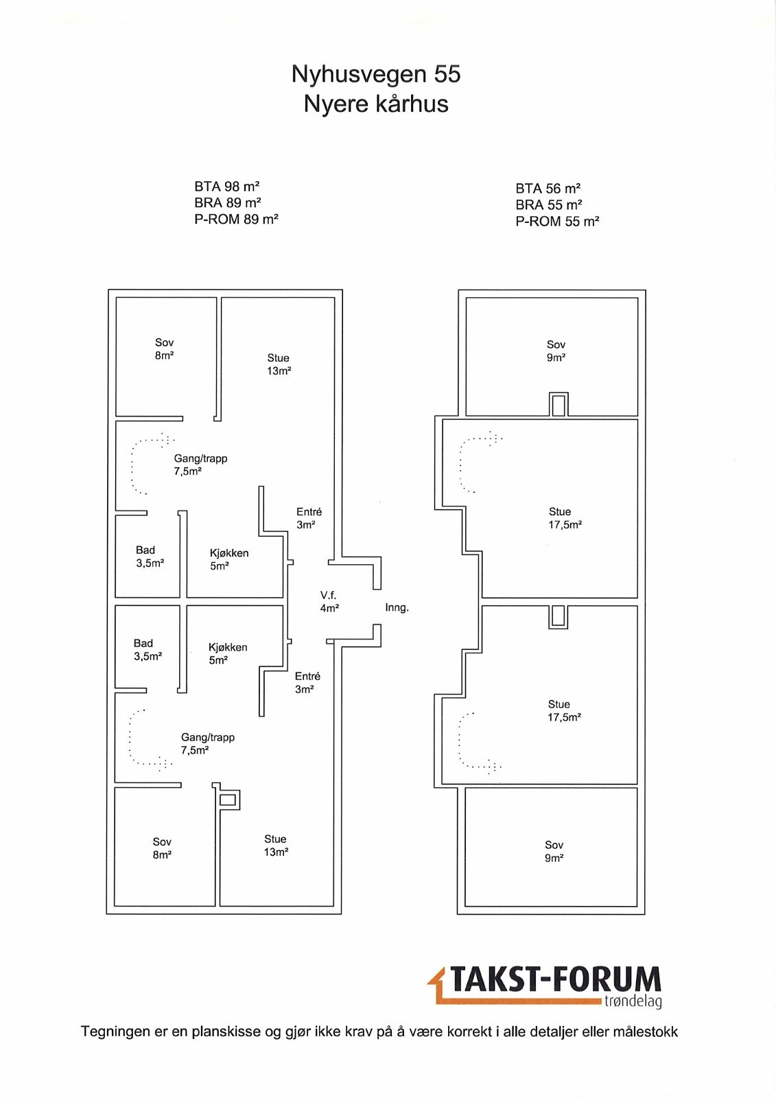 Planskisse Tomannsbolig Galleribilde