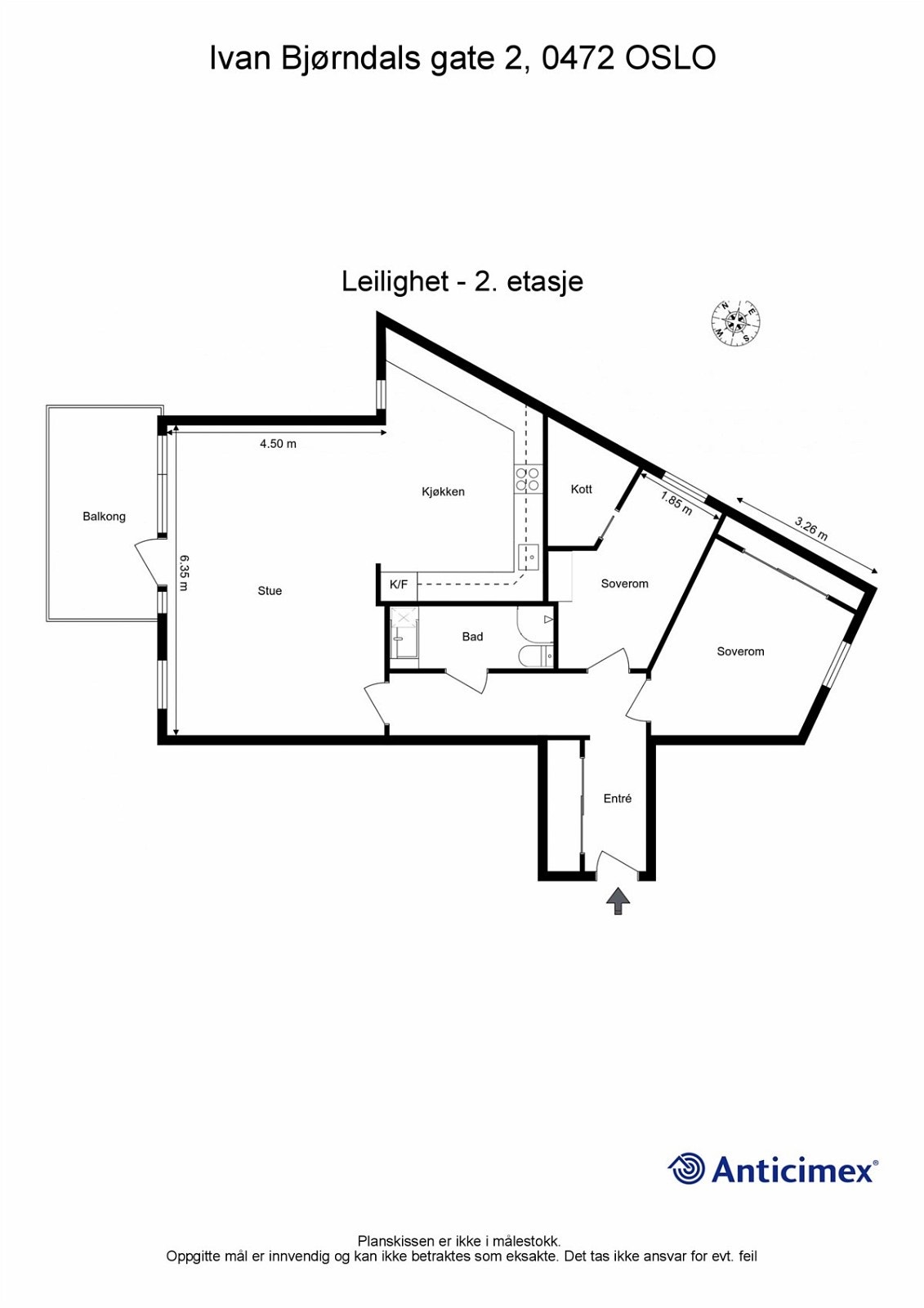 Romslig 3-roms i 2 etasje i bygg fra 2002 - Det disponeres bod og garasjeplass i kjeller Galleribilde
