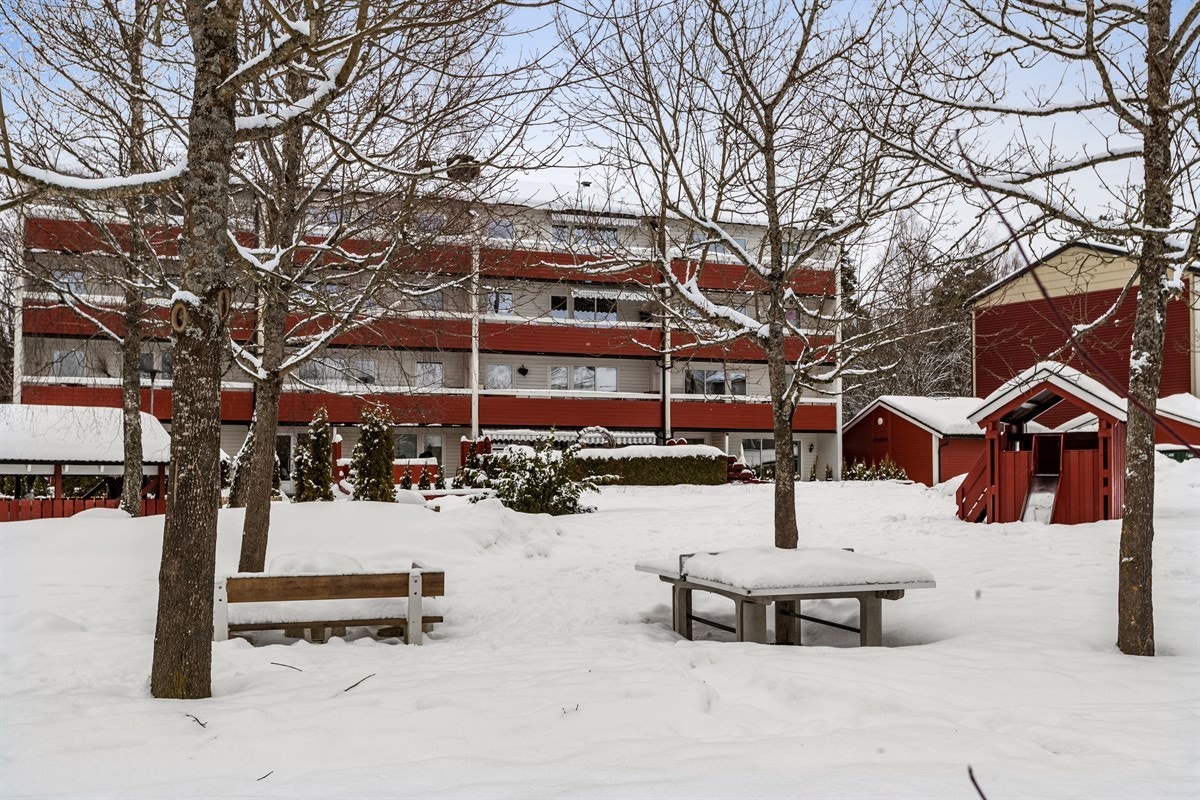 Rugdeberget ligger idyllisk til med kort vei til lekeplasser, barnehager og skoler på alle trinn Galleribilde