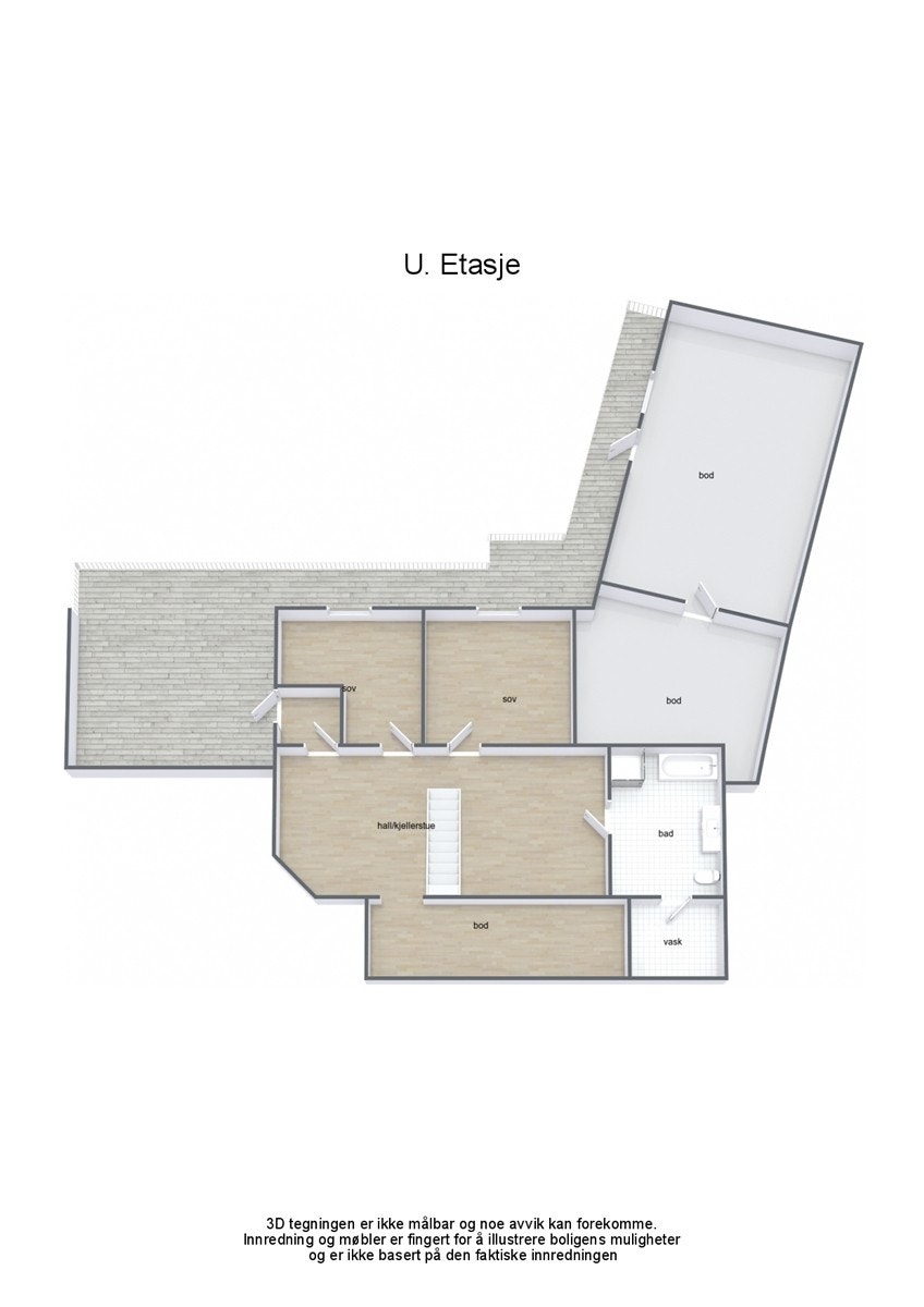 Floorplan letterhead - Markavegen 2 - U. Etasje - 3D Floor Plan Galleribilde
