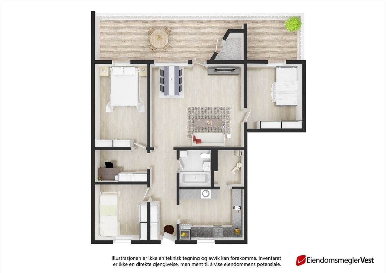 Planløsning 3D Galleribilde