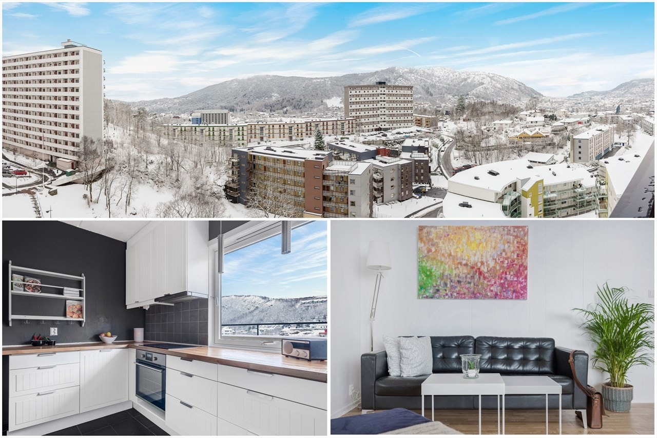 Velkommen til en flott 4-roms leilighet i 7. etasje på Landås. Galleribilde