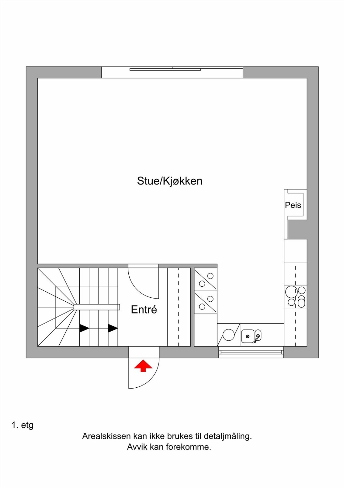 Plantegning 1. etasje Galleribilde