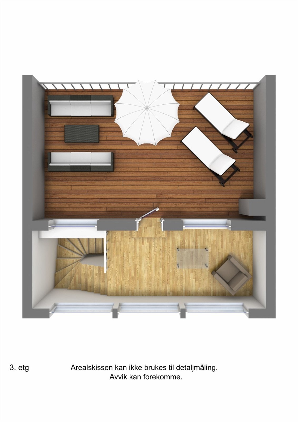 Plantegning loftsetasje 3D Galleribilde