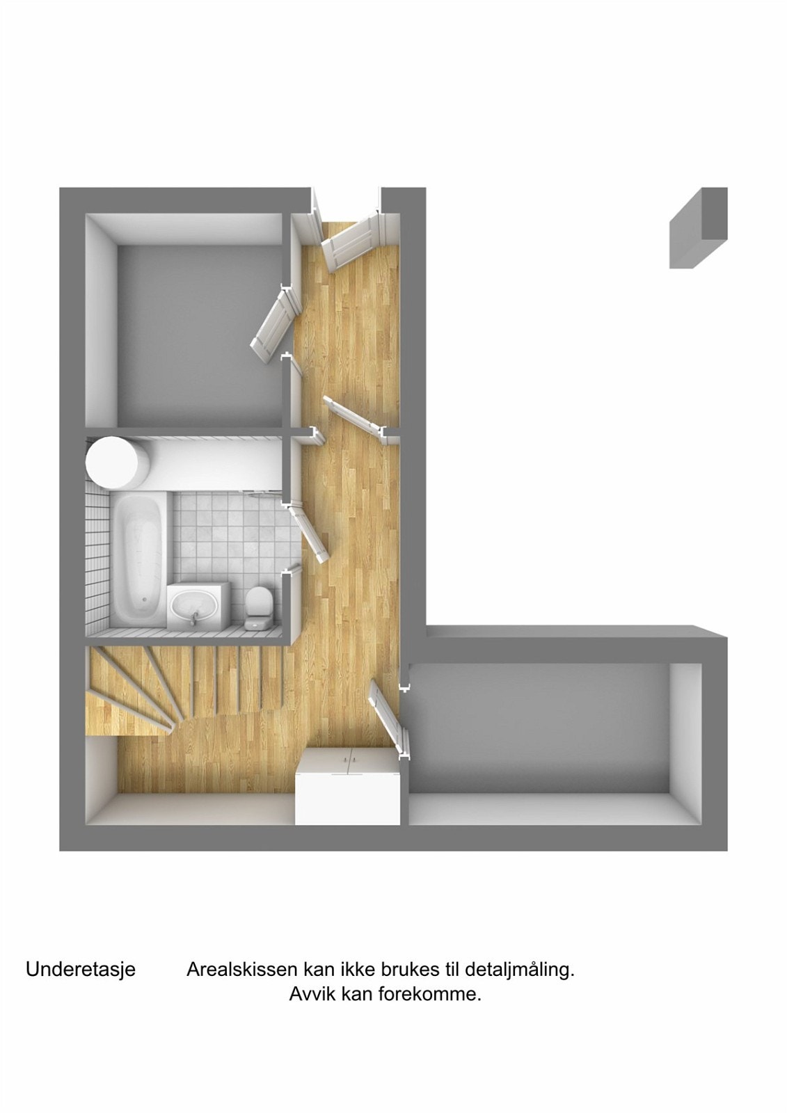 Plantegning underetasje 3D Galleribilde