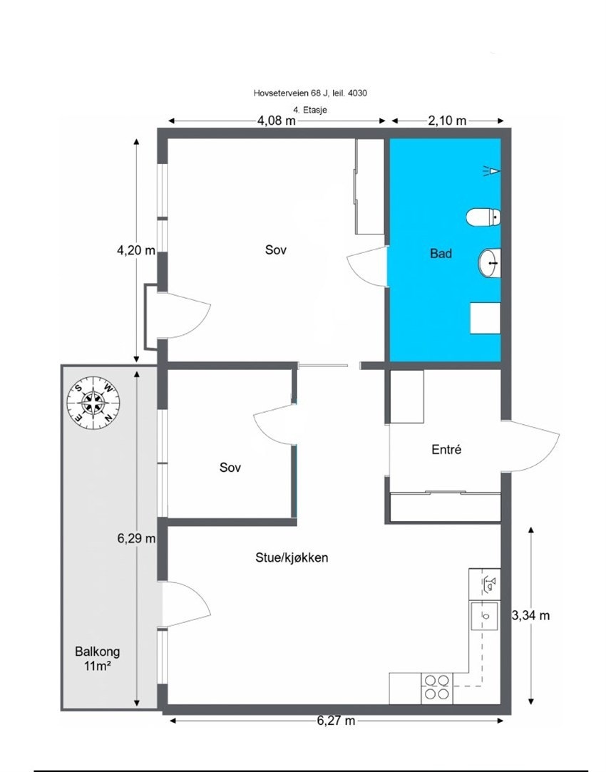 Alternativ plantegning HV68 med ekstra soverom Galleribilde