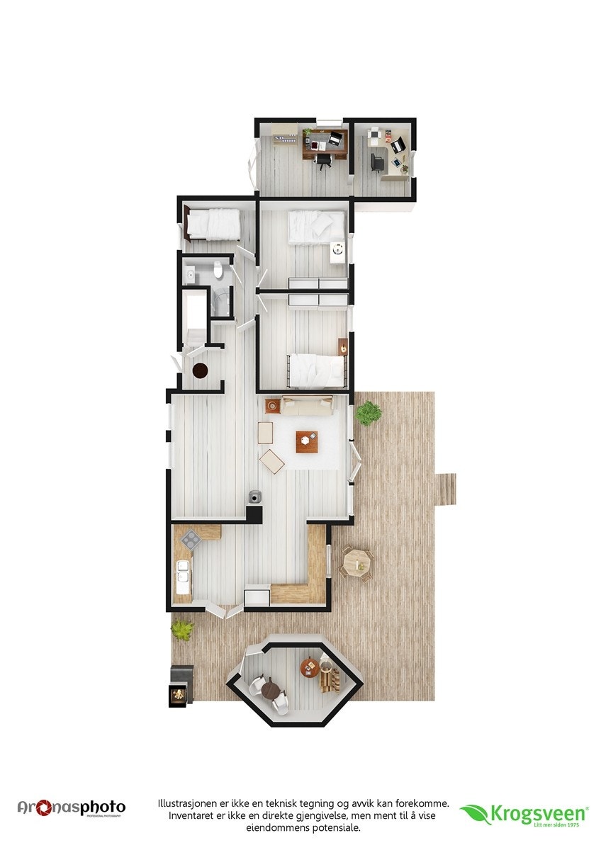 3D-plantegning Galleribilde