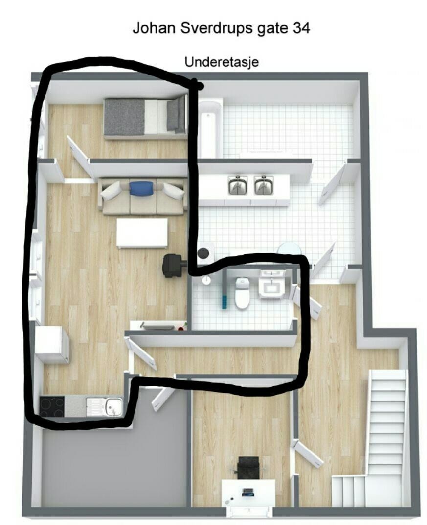 Planløsning i svart Galleribilde