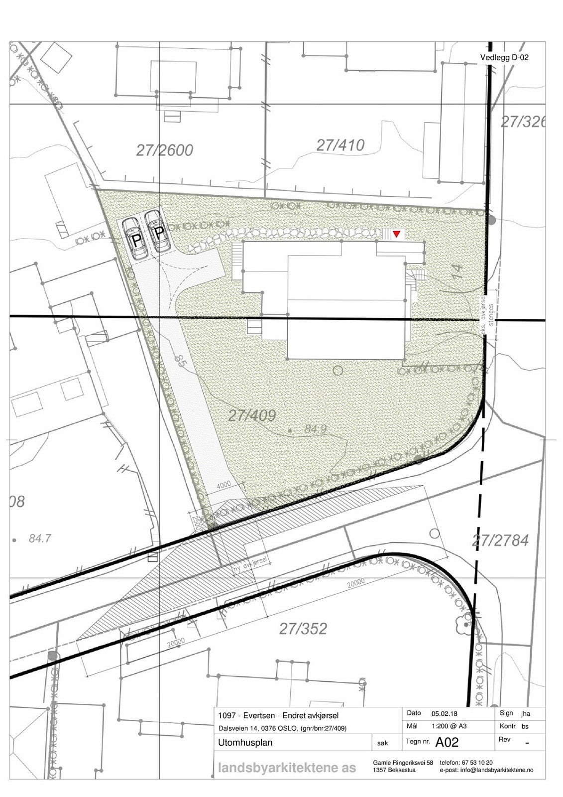 Alternativ avkjøring fra Berhard Herres vei. Galleribilde