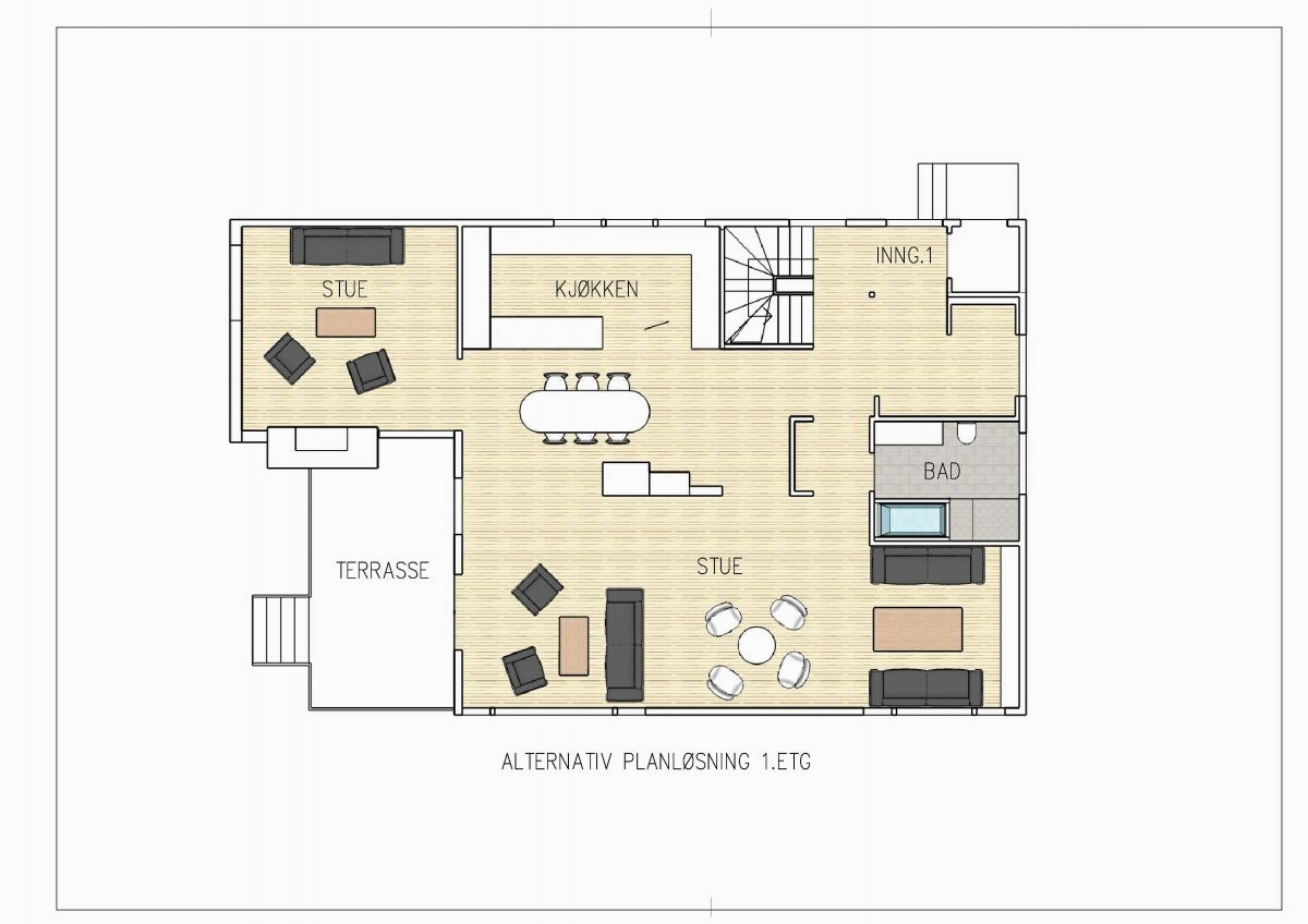 Alternativ planløsning 1.etg. Galleribilde