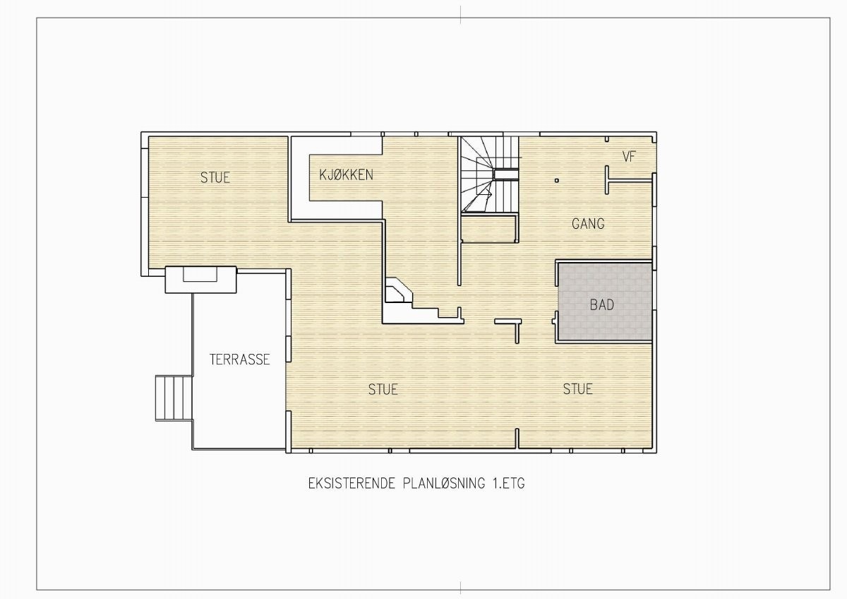 Eksisterende planløsning 1.etg. Galleribilde