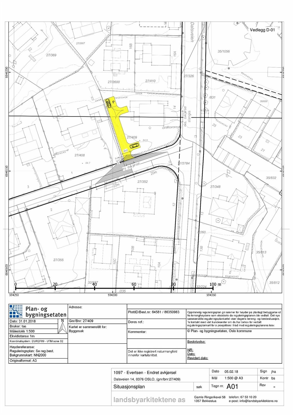 Alternativ avkjøring fra Berhard Herres vei. Galleribilde