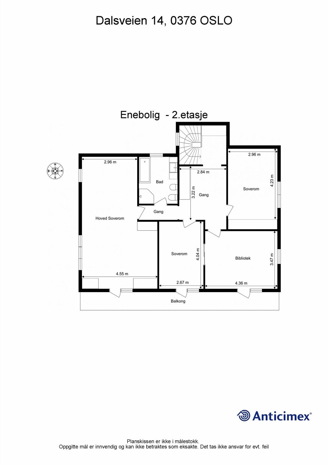 Eksisterende plantegning 2 etg. Galleribilde