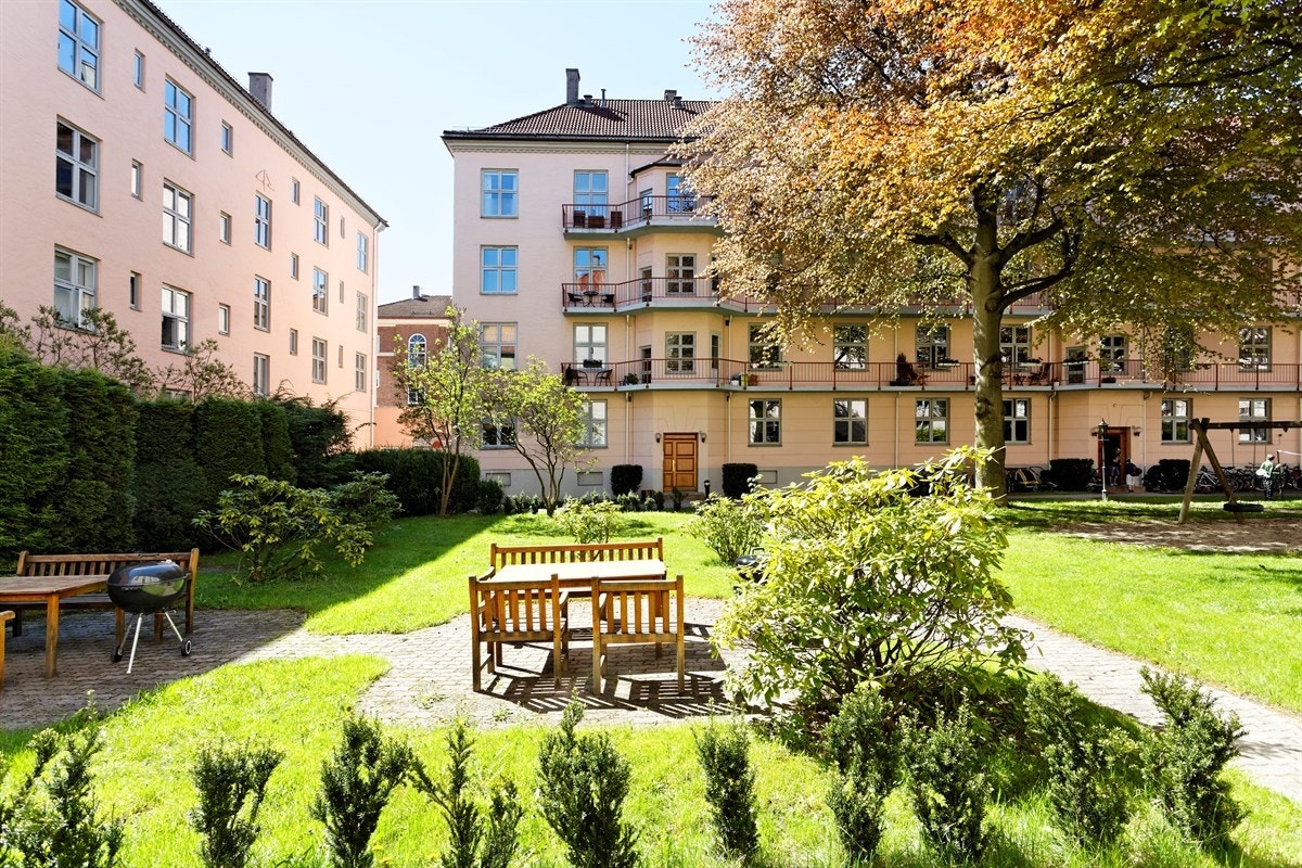 Flott bakgård med fellesarealer Galleribilde