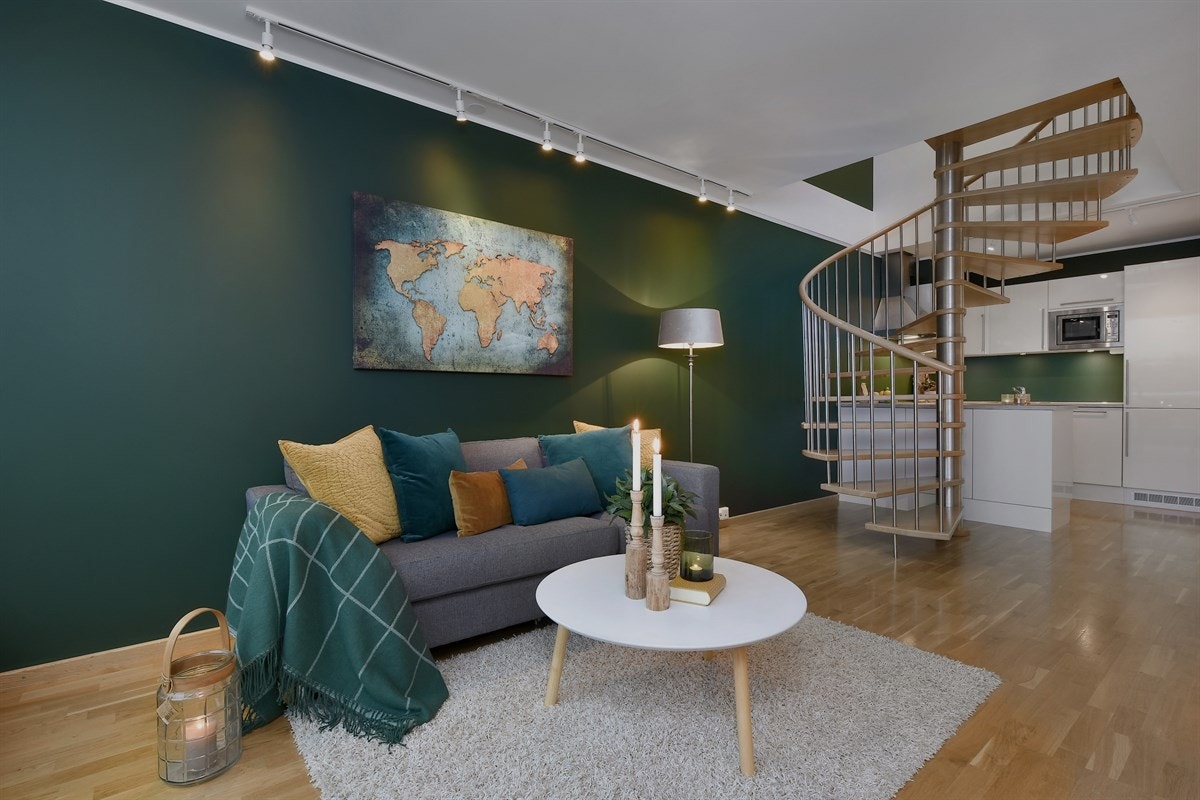 God plass for sofaløsning i stuen. Galleribilde