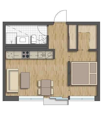plan over leiligheten Galleribilde