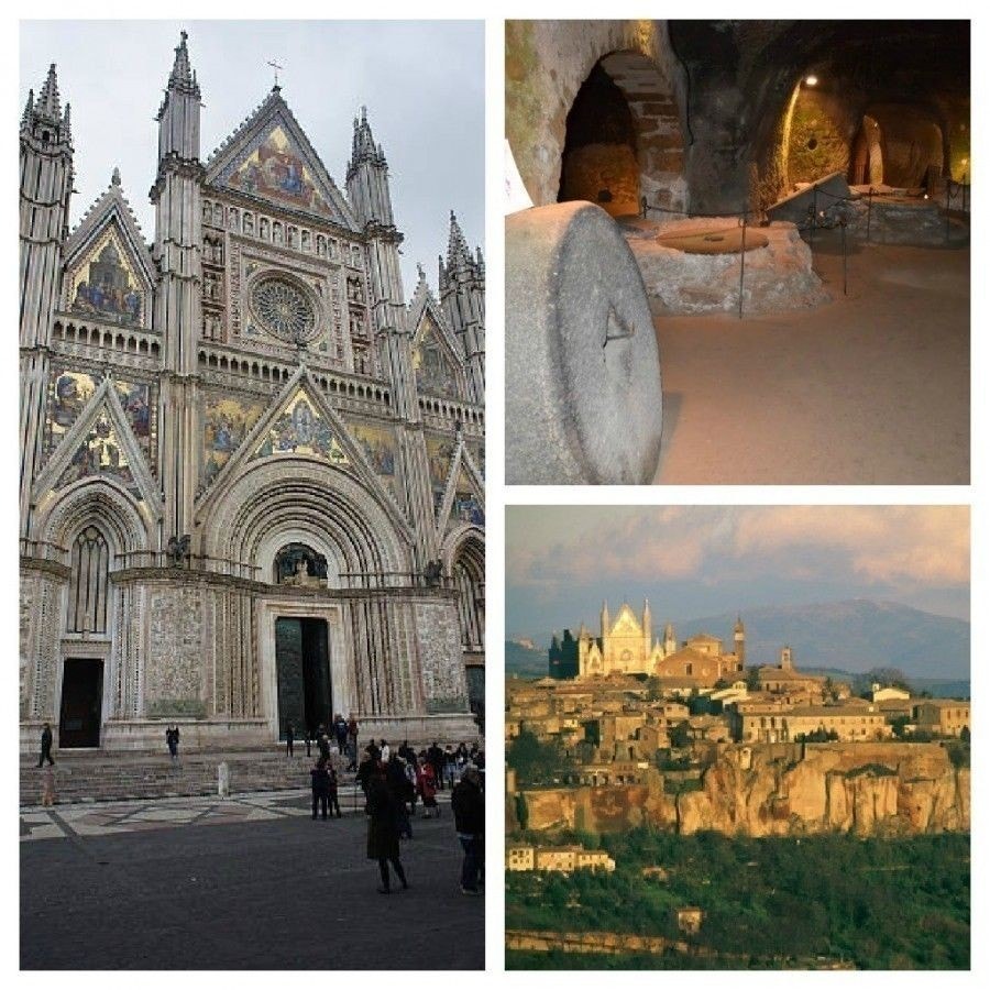 Viser bilder fra vakre Orvieto, som ligger høyt på en åskam. Galleribilde