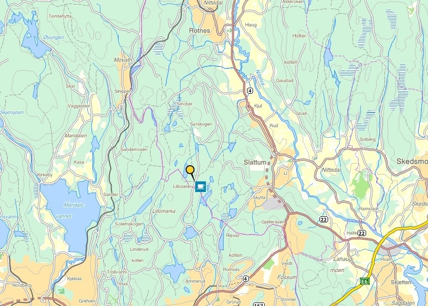 Kart over Lillomarka Galleribilde