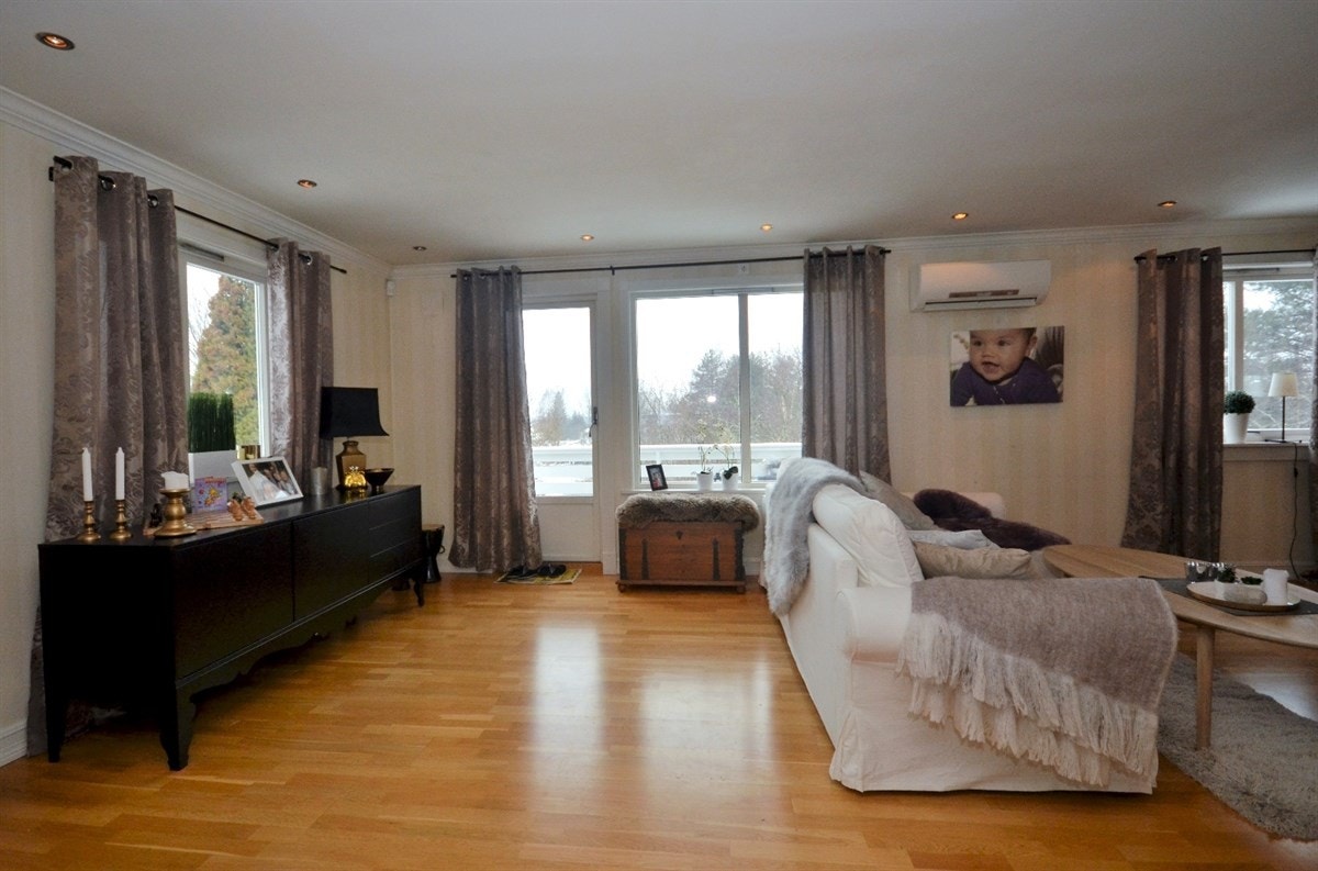 Stor stue med utgang til terrasse og hagen. Galleribilde