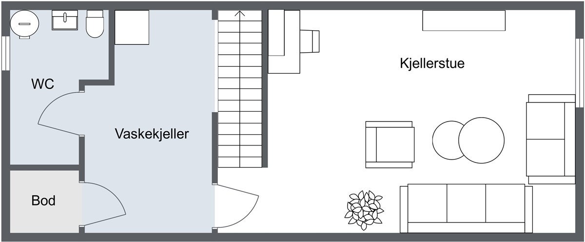 Plantegning kjelleretasje Galleribilde
