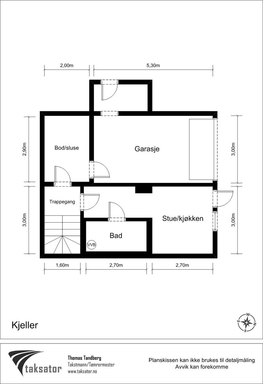 Målsatt planskisse kjeller Galleribilde