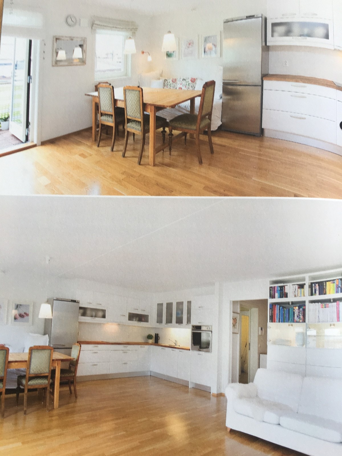 Stue og kjøkken slik det så ut før jeg malte om. Galleribilde