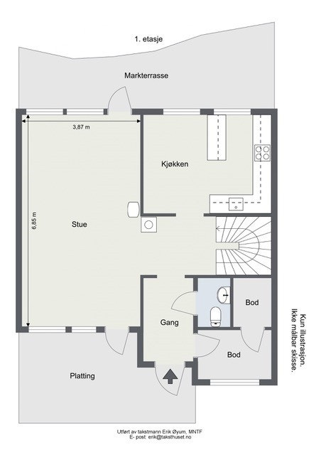 Plantegning 1. etasje Galleribilde