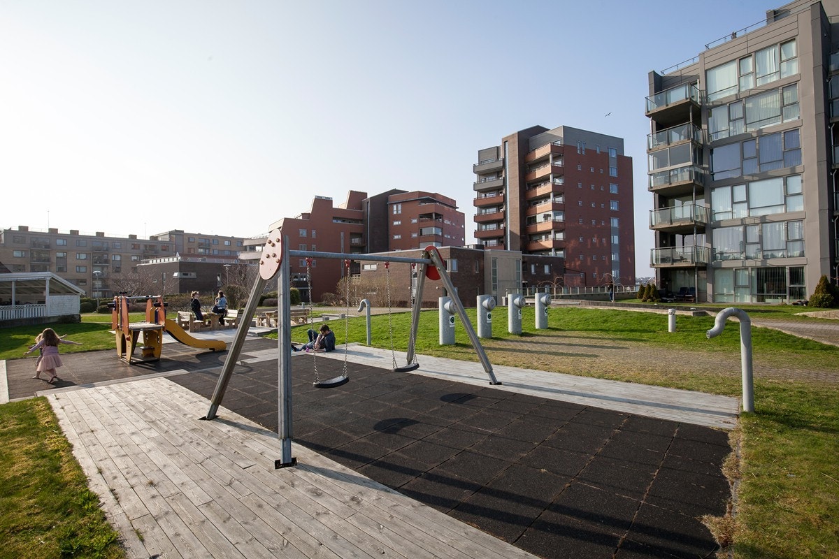 Flott opparbeidet uteområde for beboerne i borettslaget Galleribilde