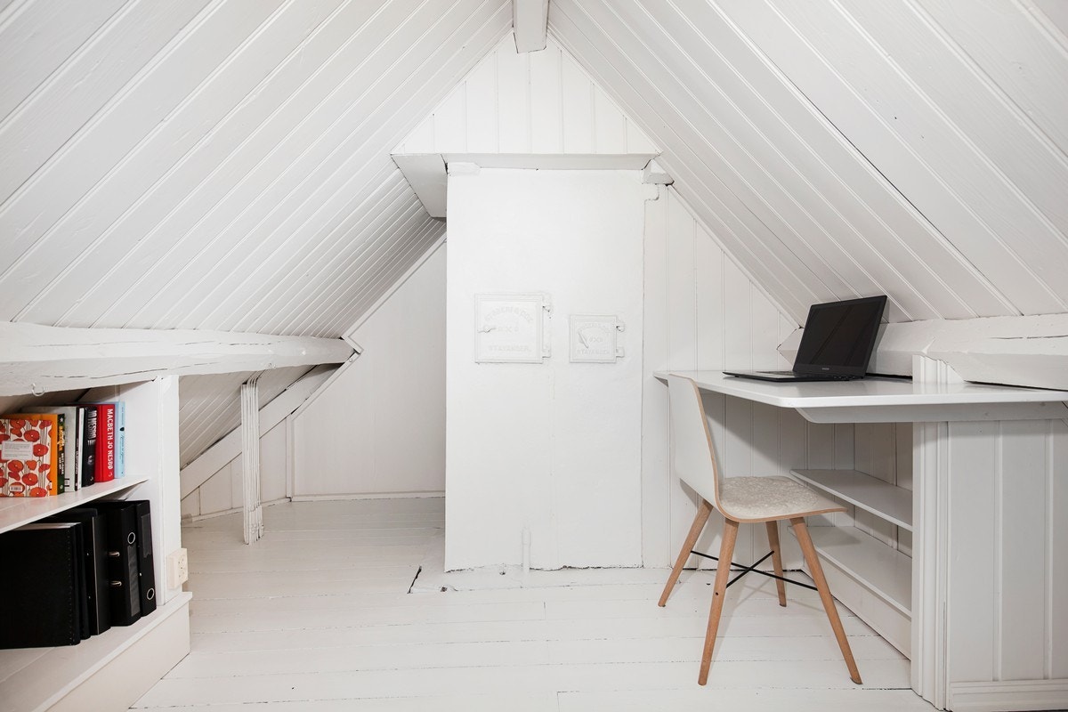 Loftet er også brukt som kontor-område Galleribilde