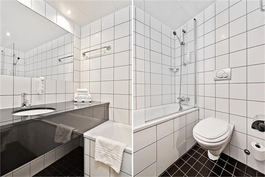 Lekre, flislagte bad. Fra suiten. Galleribilde