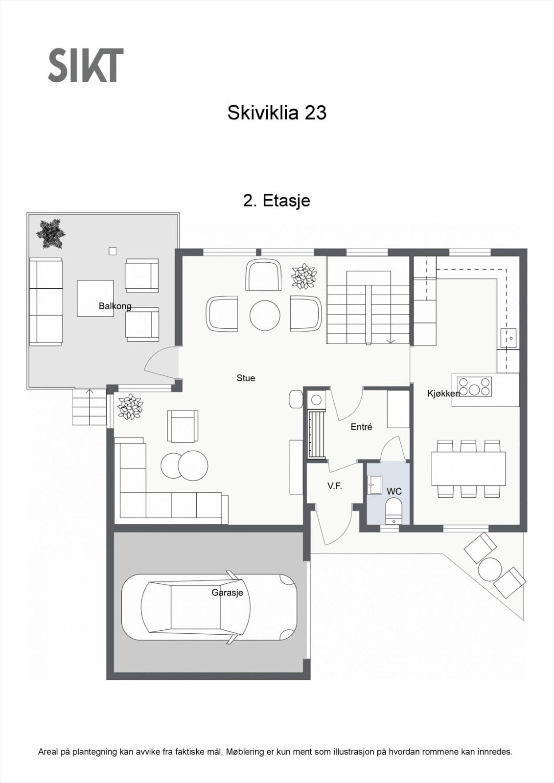 Skiviklia 23 - 2. Etasje - 2D Floor Plan Galleribilde