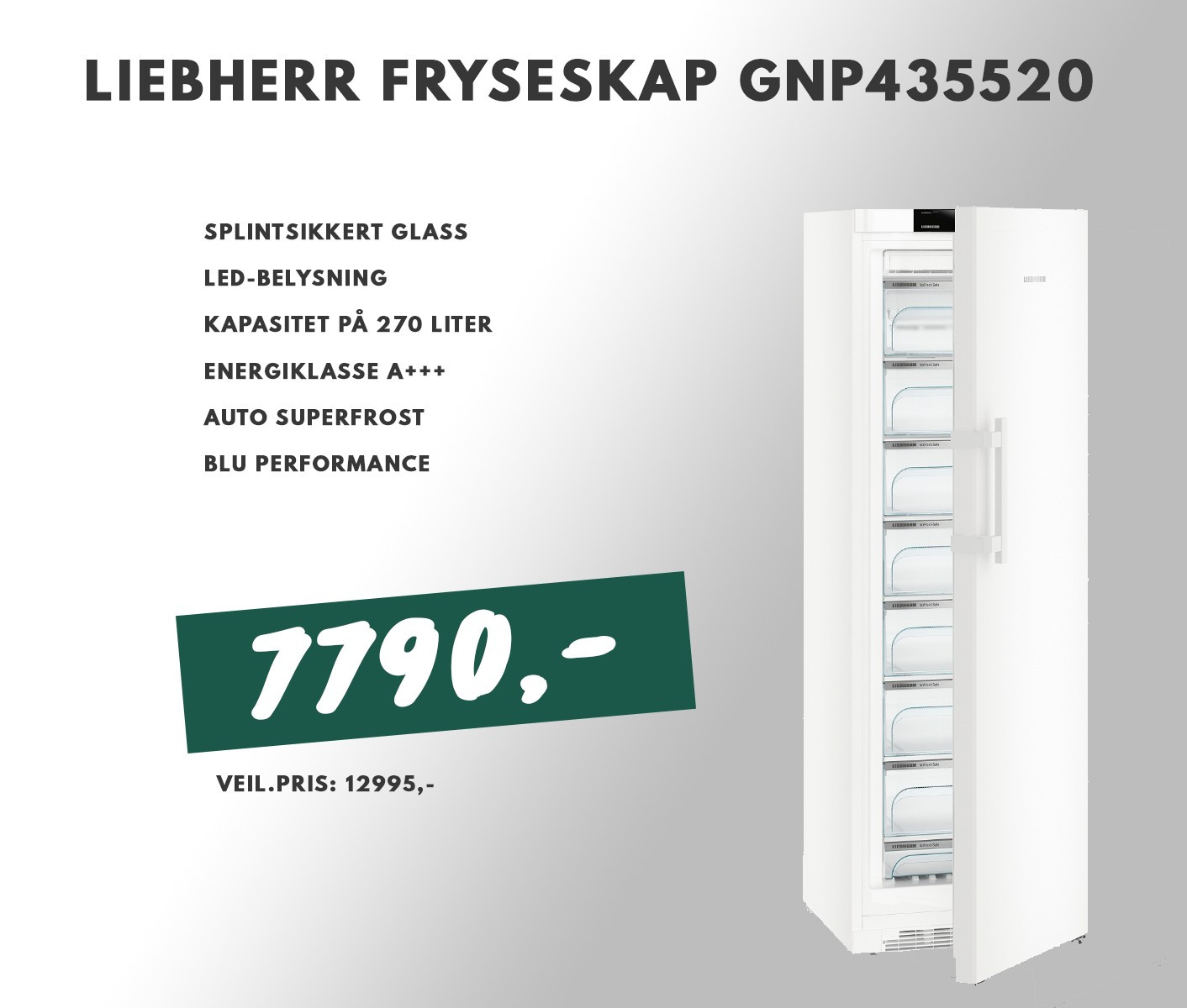 Liebherr Fryseskap Gnp435520 Hvit Finn No