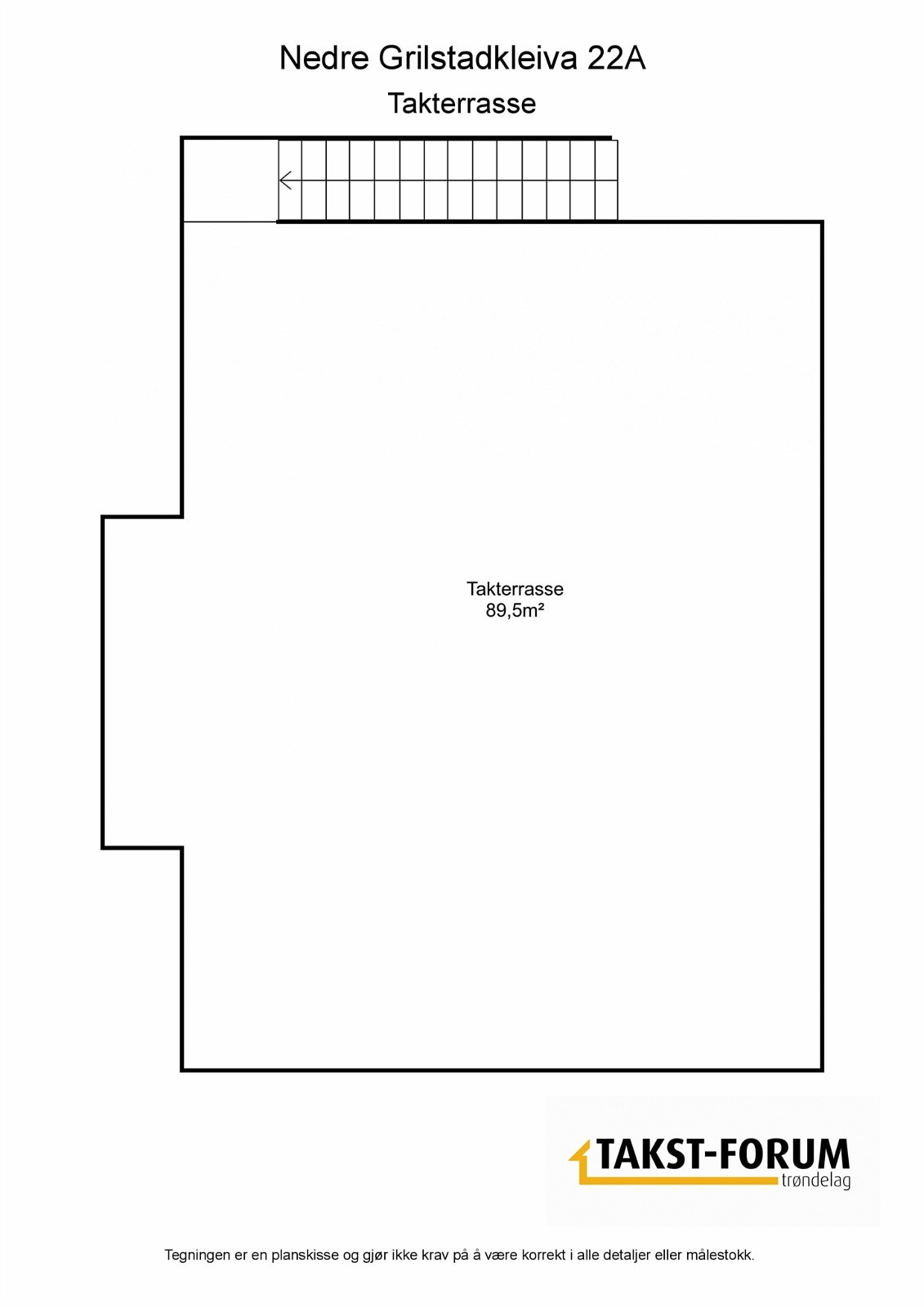 Plantegning takterrasse Galleribilde