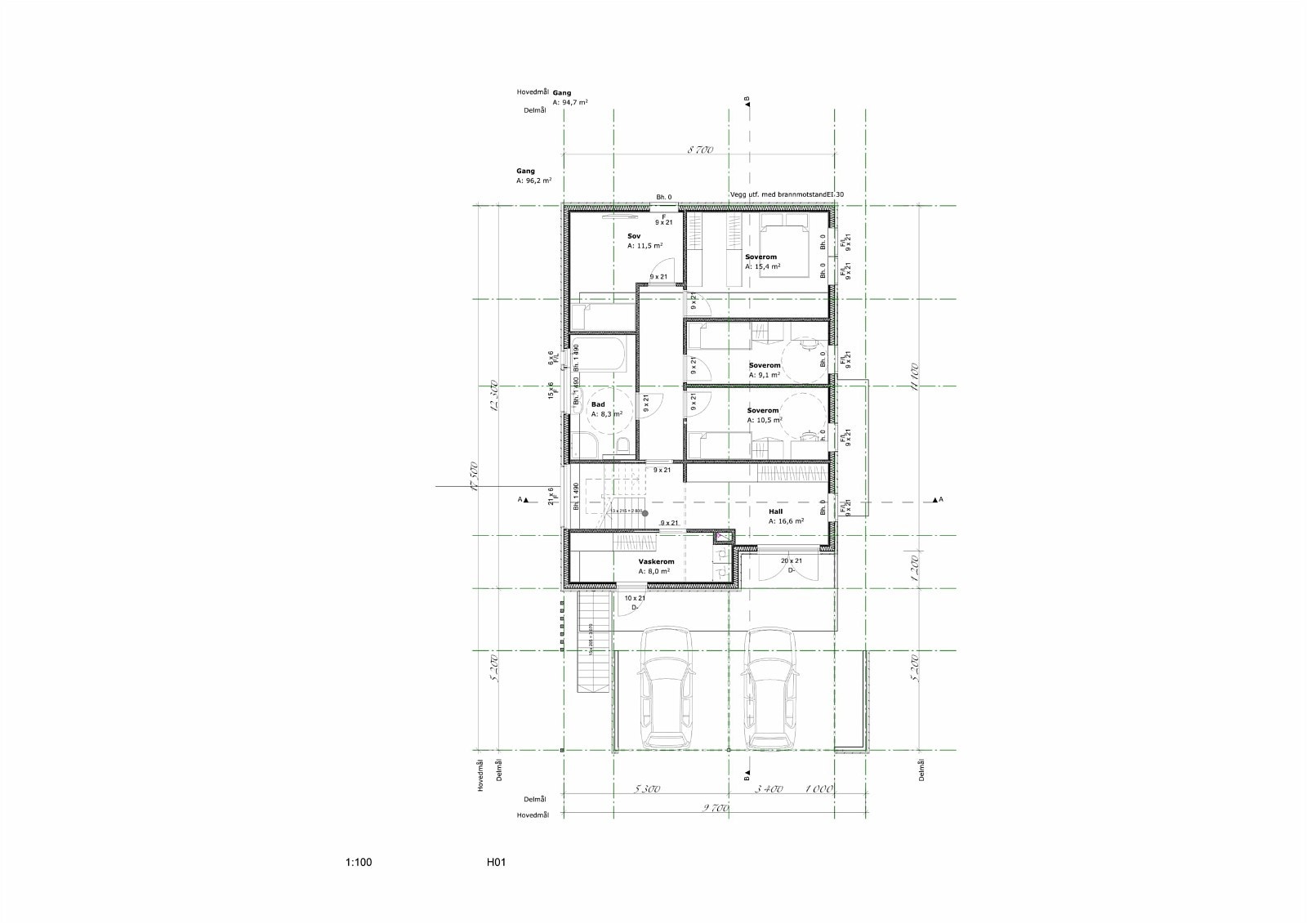 Mulighet for å bygge om til 4 soverom i 1. etasje. Galleribilde