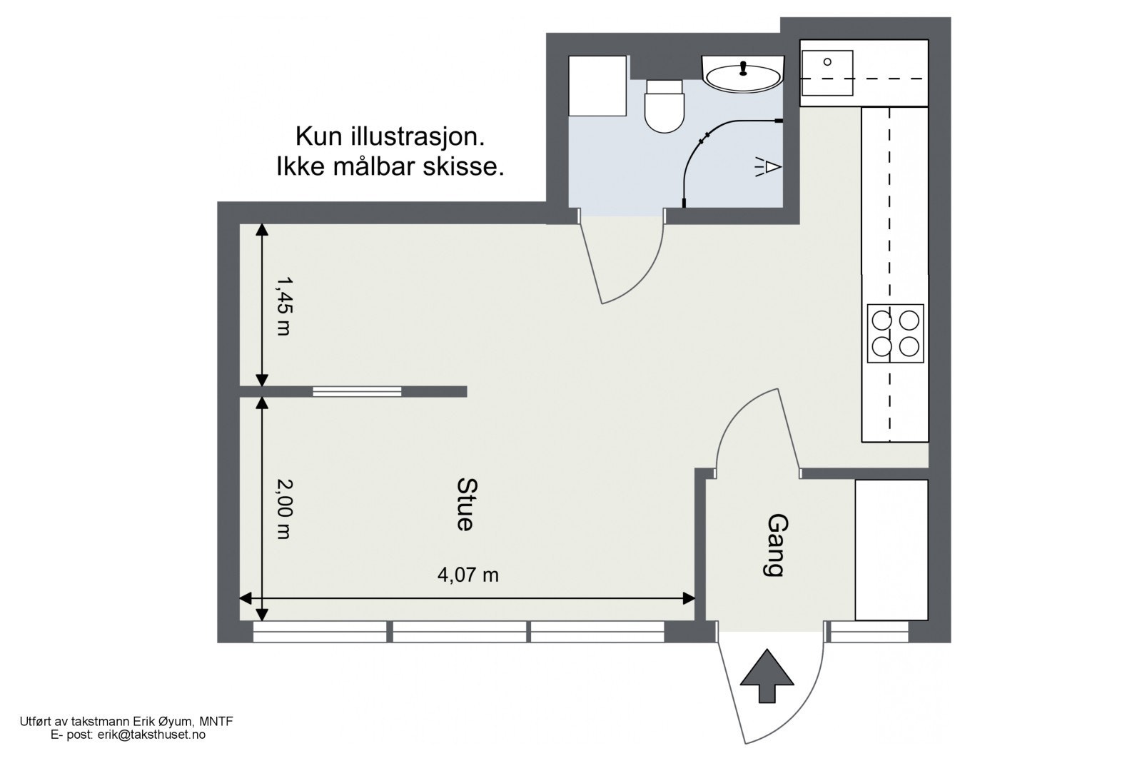 Leiligheten er veldig arealeffektig med plass til alt du trenger. Galleribilde