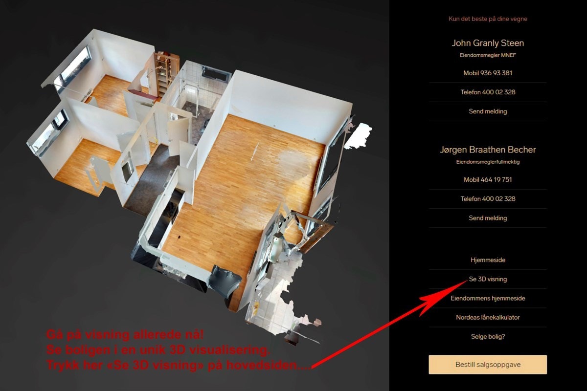 Se 3D visning av boligen. Galleribilde