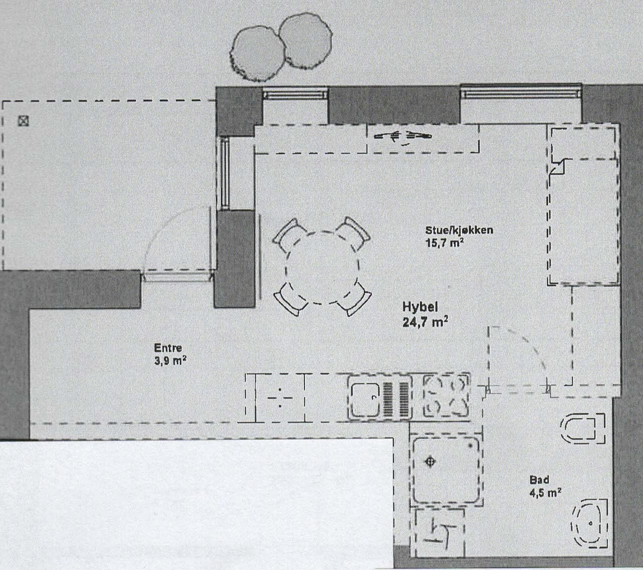 Skisse av leilighet Galleribilde