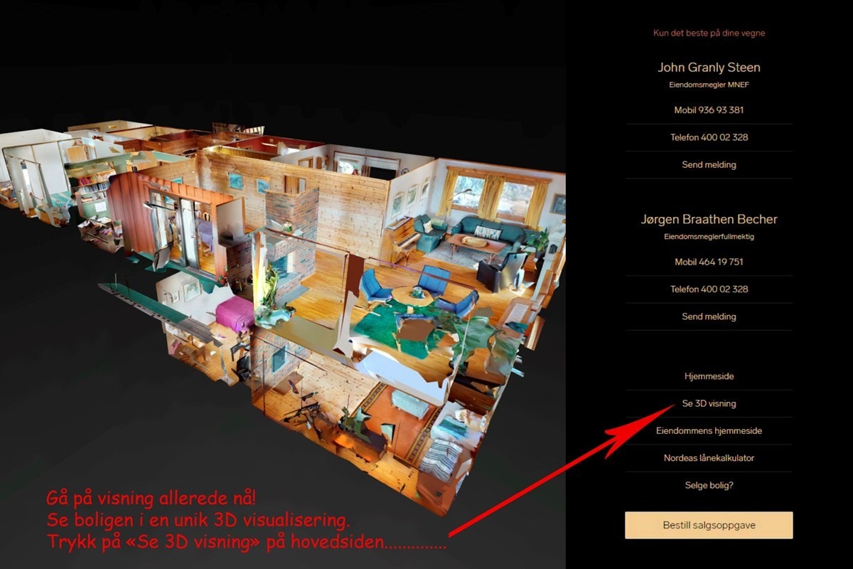 3D visning av boligen. Galleribilde