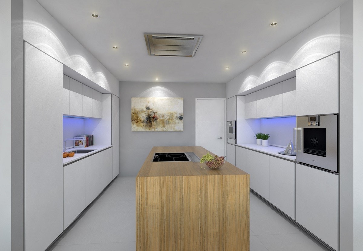 På kjøkkenet er det 5 forskjellige valg av benkeplater, fargevalg skap etc. Galleribilde