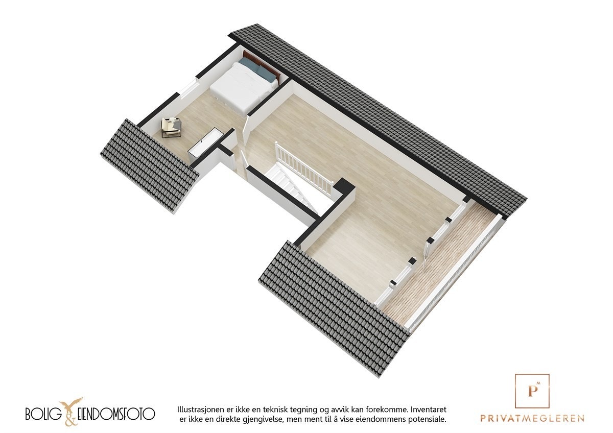 Plantegning 2.Etasje 3D. Galleribilde