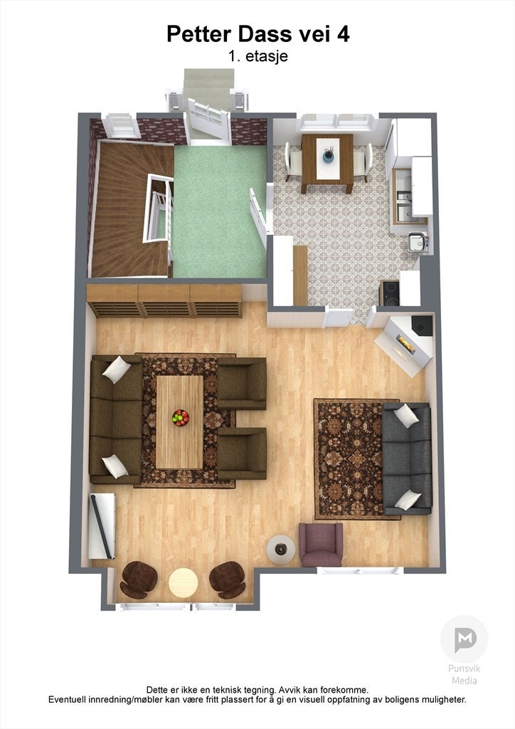 Petter Dass vei 4 - 1etasje - 3D Galleribilde