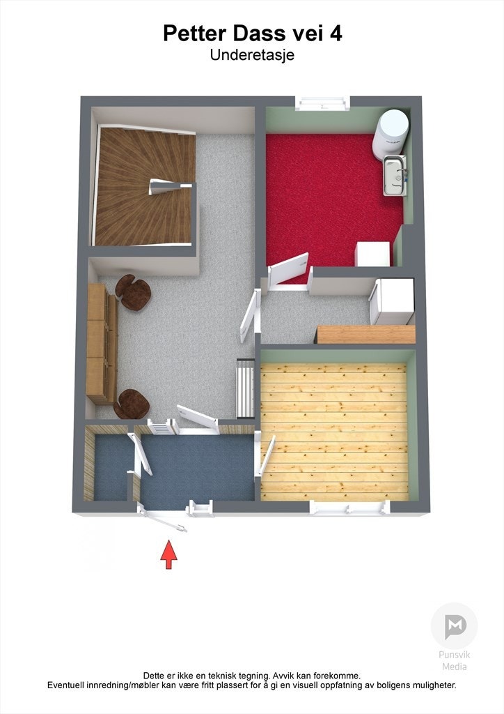 Petter Dass vei 4 - Underetasje - 3D Galleribilde