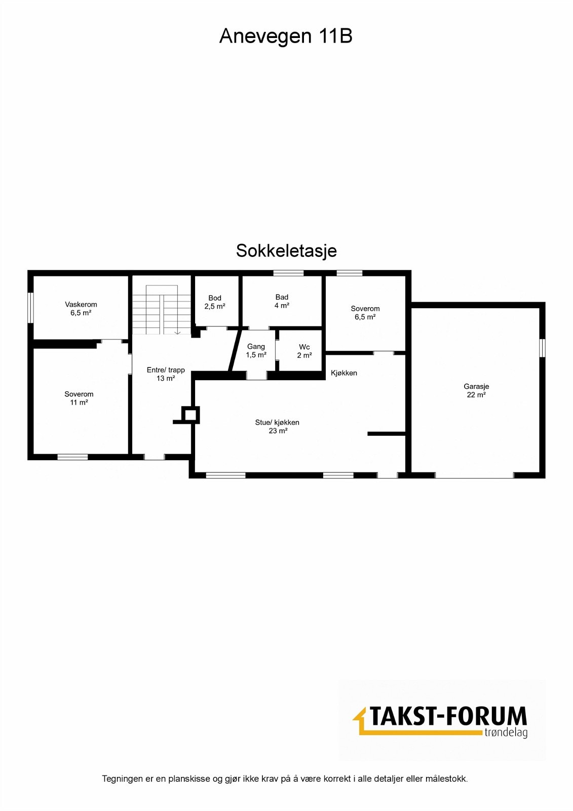 Plantegning - Sokkeletasje. Galleribilde