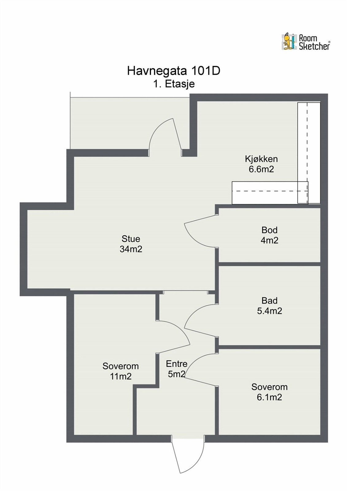 2D plantegning av 1.Etasje. Galleribilde