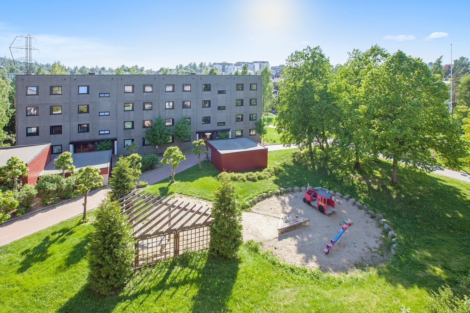 Utsikt over område fra balkongen. Galleribilde