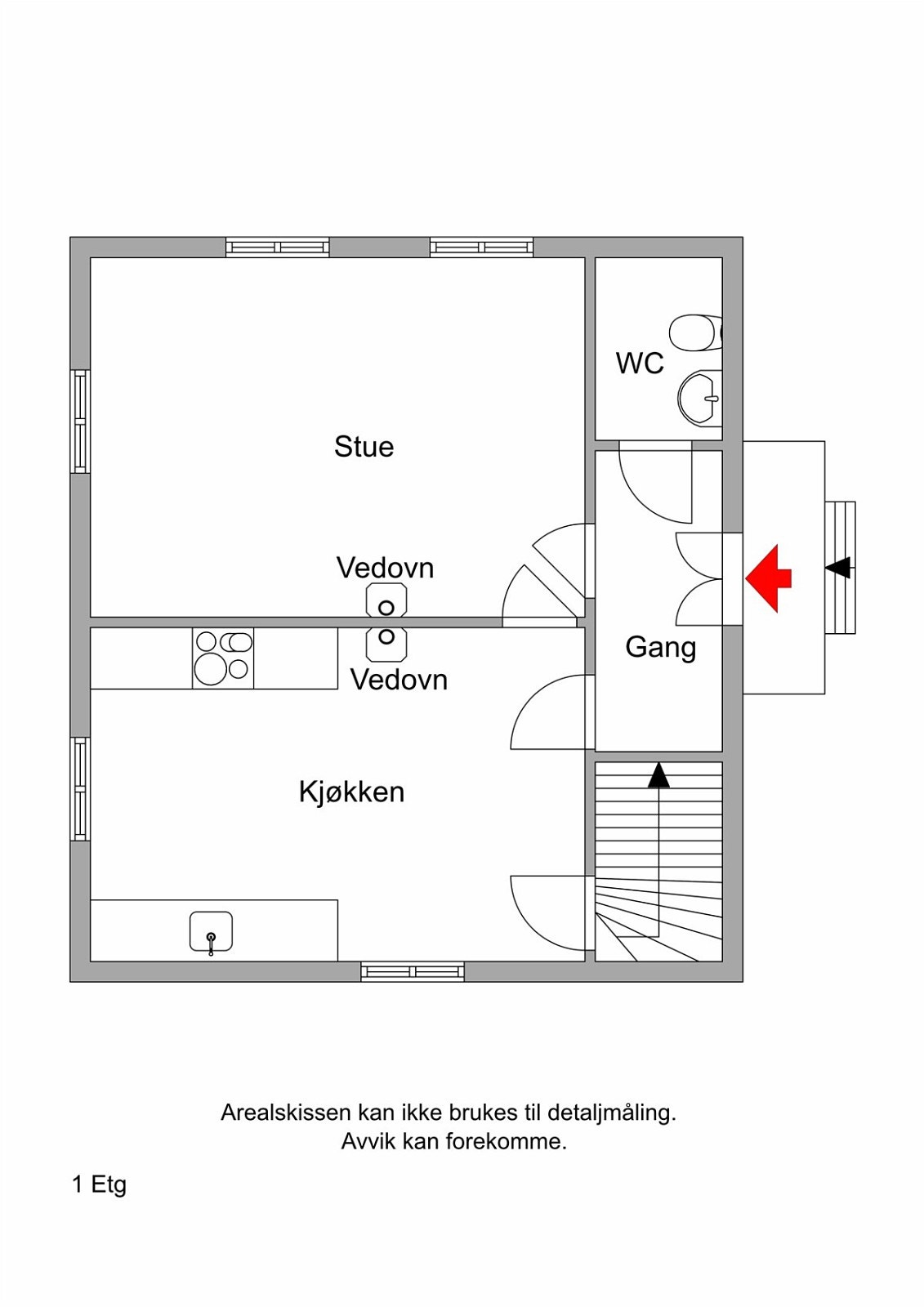 Plantegning 1. etg Galleribilde