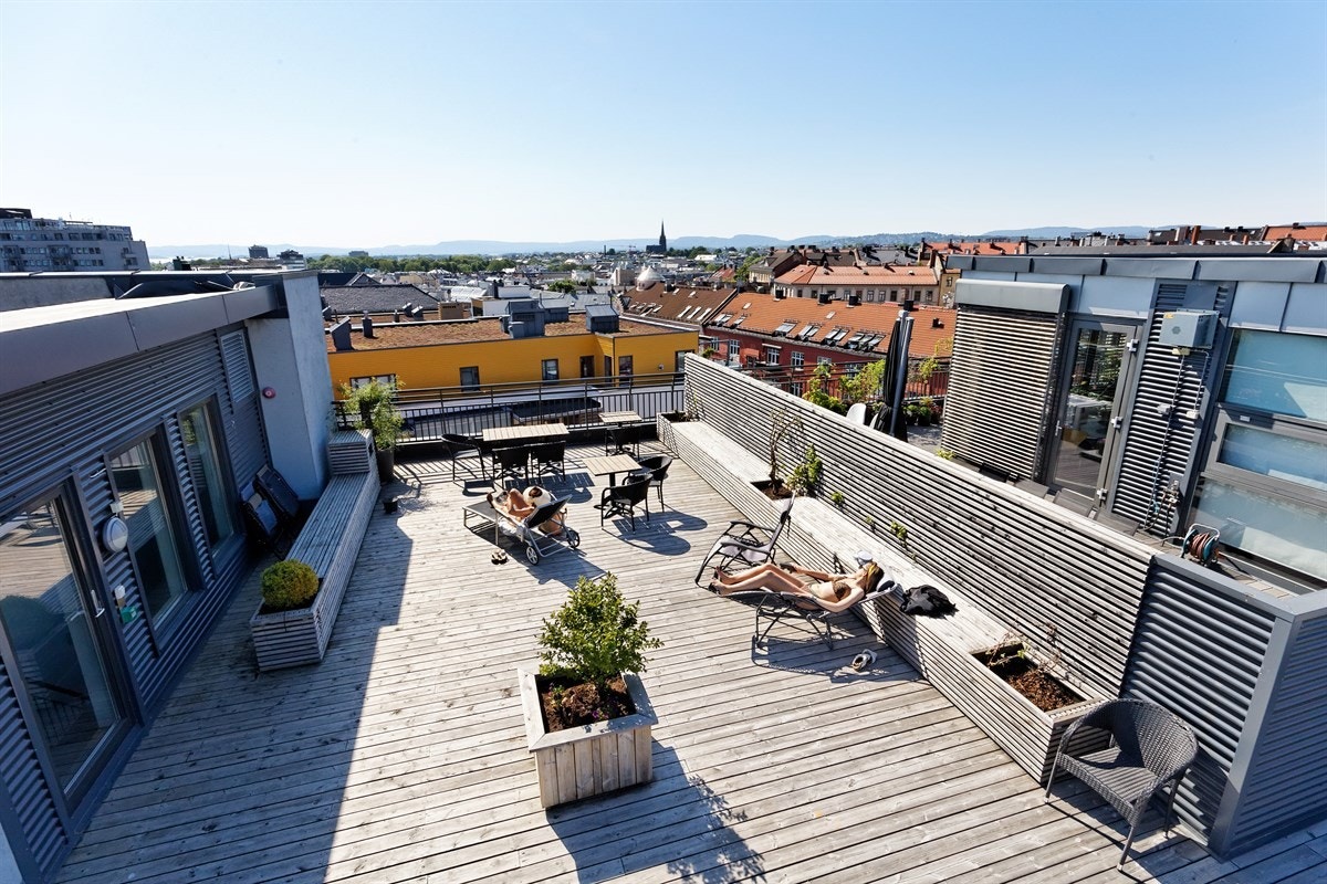 Utsikt fra takterrassen Galleribilde